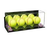 Acrylic Four Softballs Display Case 17 X 6 X 7 Mirror Wall Mount (V46/A019)