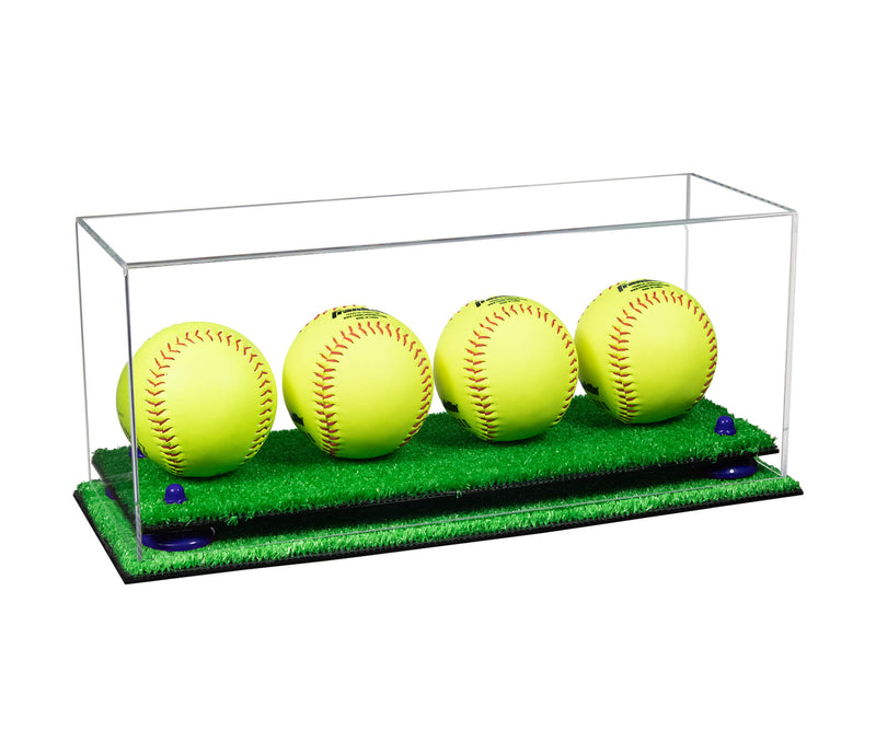 Acrylic Four Softballs Display Case 17 X 6 X 7 Clear (V46/A019)