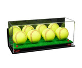Acrylic Four Softballs Display Case 17 X 6 X 7 Mirror Wall Mount (V46/A019)