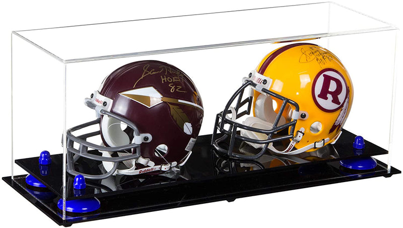 2 Mini Helmet or Mini Football with Mini Helmet Display Case - Clear (V46/A019)