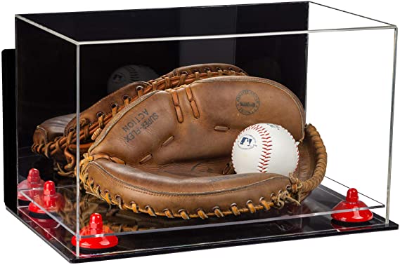 Acrylic Baseball Catchers Glove Display Case - Mirror Wall Mounts (A011/V16)