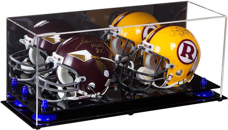 2 Mini Helmet or Mini Football with Mini Helmet Display Case - Mirror  Wall Mounts (B46/V46/A019)