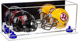 2 Mini Helmet or Mini Football with Mini Helmet Display Case - Mirror  Wall Mounts (B46/V46/A019)