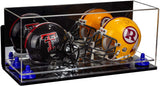 2 Mini Helmet or Mini Football with Mini Helmet Display Case - Mirror  Wall Mounts (B46/V46/A019)