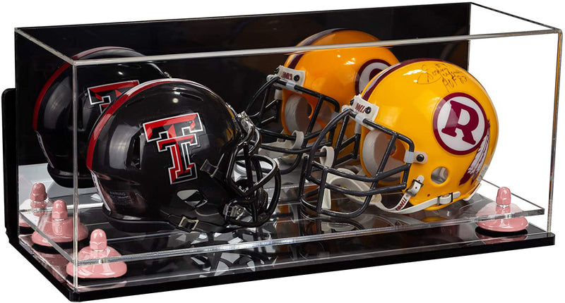 2 Mini Helmet or Mini Football with Mini Helmet Display Case - Mirror  Wall Mounts (B46/V46/A019)