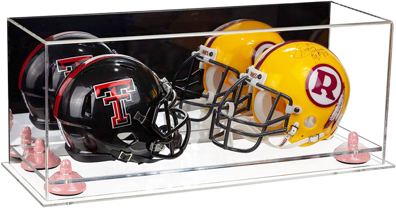 2 Mini Helmet or Mini Football with Mini Helmet Display Case - Mirror  Wall Mounts (B46/V46/A019)