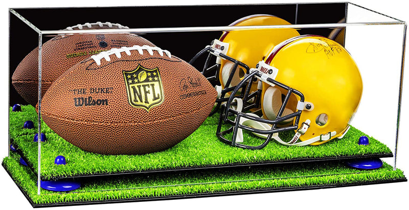2 Mini Helmet or Mini Football with Mini Helmet Display Case - Mirror  Wall Mounts (B46/V46/A019)