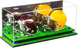 2 Mini Helmet or Mini Football with Mini Helmet Display Case - Mirror  Wall Mounts (B46/V46/A019)