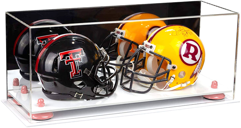 2 Mini Helmet or Mini Football with Mini Helmet Display Case - Mirror  Wall Mounts (B46/V46/A019)