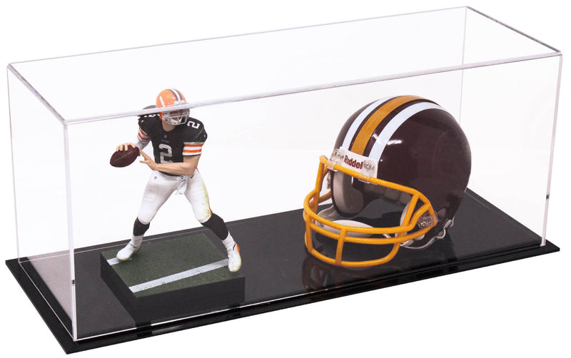 2 Mini Helmet or Mini Football with Mini Helmet Display Case - Clear (V46/A019)