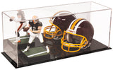 2 Mini Helmet or Mini Football with Mini Helmet Display Case - Mirror  Wall Mounts (B46/V46/A019)