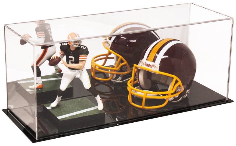2 Mini Helmet or Mini Football with Mini Helmet Display Case - Mirror  Wall Mounts (B46/V46/A019)