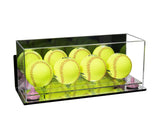 Acrylic Four Softballs Display Case 17 X 6 X 7 Mirror Wall Mount (V46/A019)