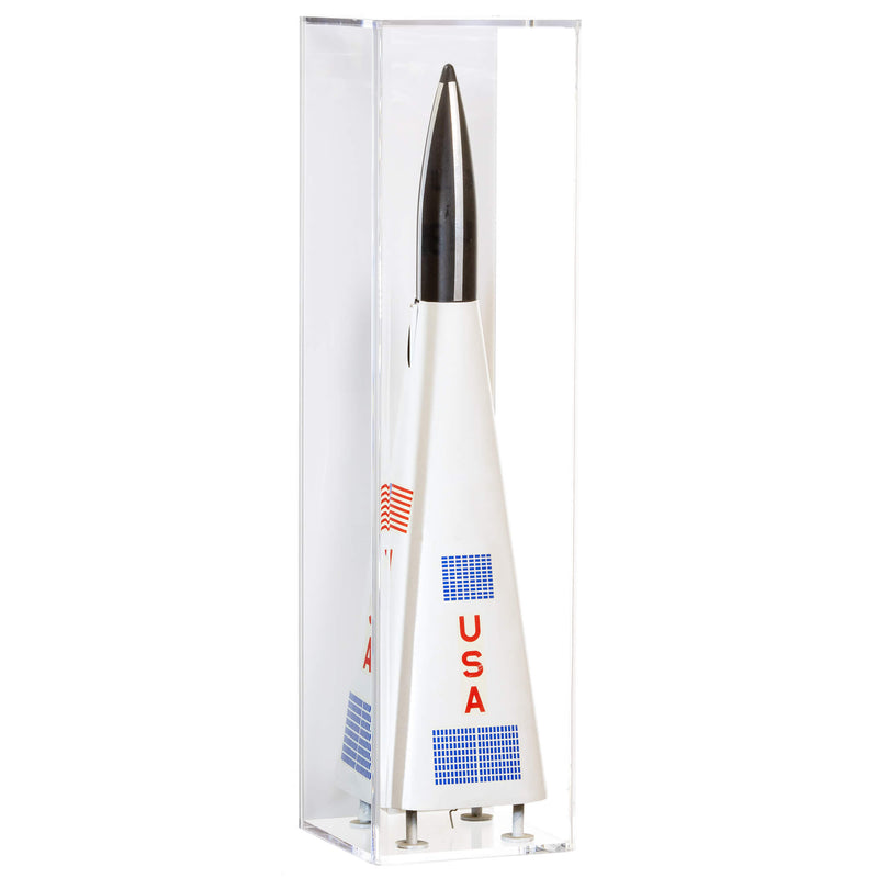 White Back Wall Mount Model  Rocket Display Case