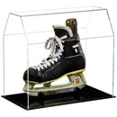 Clear acrylic hockey skate display case with transparent sides and polished edges