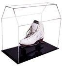 Acrylic hockey or figure ice skate display case with black base