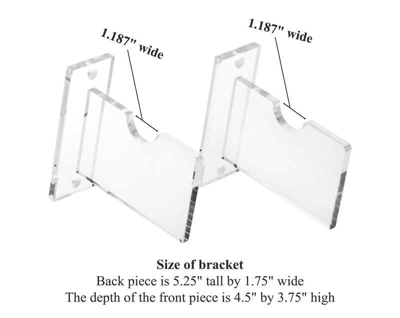 Clear Fishing Pole Horizontal Wall Mounts Bracket (A023-F-SS)