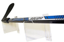 Acrylic wall mount for displaying a hockey stick horizontally