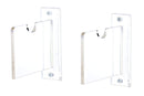 Side view of clear acrylic ultimate frisbee wall mount bracket
