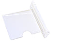 Clear acrylic disc golf wall mount brackets installed on a wall with mounting screws