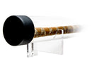 Crystal clear acrylic baseball bat tube wall mount bracket