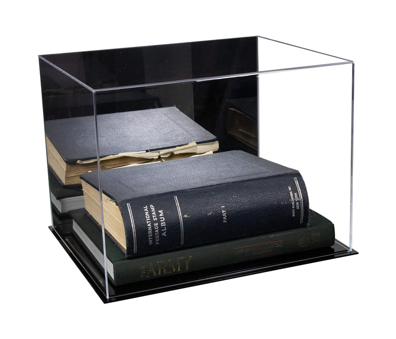 Large Mirrored Book Display Case with black base