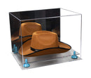 Acrylic Cowboy Hat Display Case - Mirror No Wall Mounts 16" x 13" x 12" (A024-B/V61B)