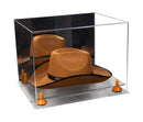 Acrylic Cowboy Hat Display Case - Mirror No Wall Mounts 16" x 13" x 12" (A024-B/V61B)