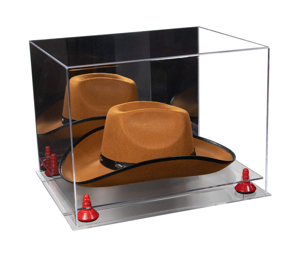 Acrylic Cowboy Hat Display Case - Mirror No Wall Mounts 16