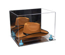 Acrylic Cowboy Hat Display Case - Mirror No Wall Mounts 16" x 13" x 12" (A024-B/V61B)