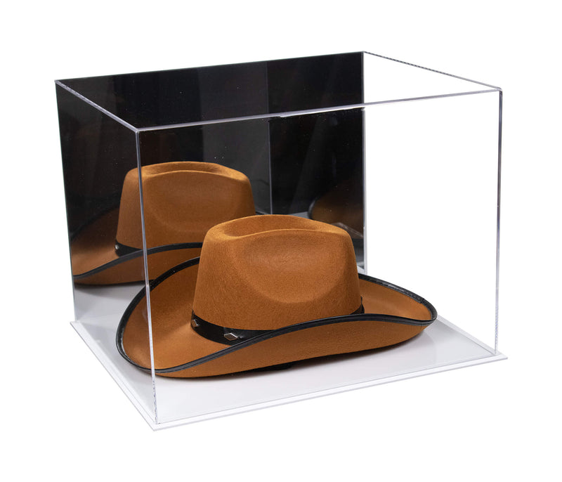 Acrylic Cowboy Hat Display Case - Mirror No Wall Mounts 16" x 13" x 12" (V61B/A024-B)
