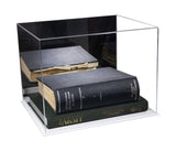 Large Mirrored Book Display Case with White Base