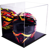 Mirror Back Black Base Helmet Display Case