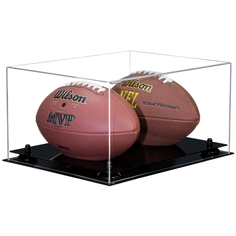 Acrylic Full Size Two Football Display Case - Clear (B12/A026)