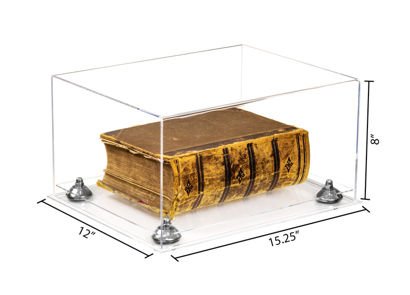 Acrylic Book Display Case with Risers 15.25 X 12 X 8 - Clear (A026/V12)