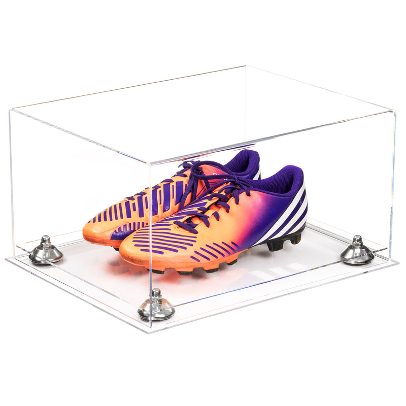 Large Display Case for Basketball Shoes, Sneaker(s), Lacrosse, Soccer, & Football Cleats - 15.25 x 12 x 8 Clear (A026/V12)