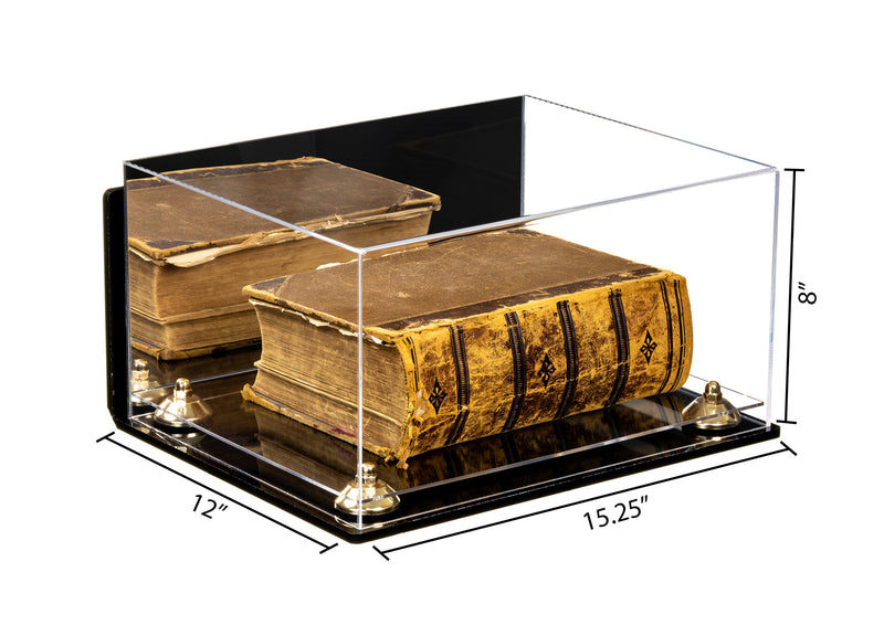 Book Display Case with Risers 15.25 X 12 X 8 - Mirror (A026/V12)