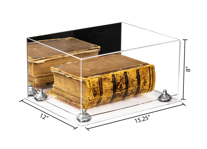 Book Display Case with Risers 15.25 X 12 X 8 - Mirror (A026/V12)