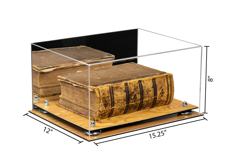 Book Display Case with Risers 15.25 X 12 X 8 - Mirror (A026/V12)