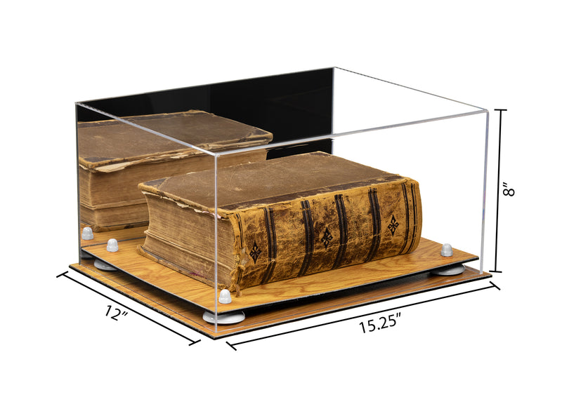 Book Display Case with Risers 15.25 X 12 X 8 - Mirror (A026/V12)