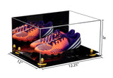 15.25x12x8 cleats case, shoe pair case, football cleats, soccer cleats, basketball case, with risers, mirror case, black base