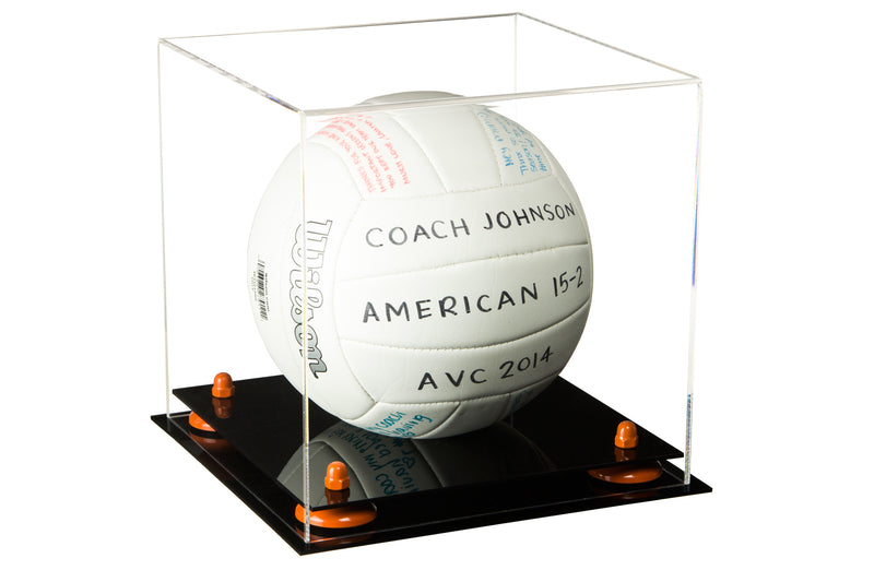 Deluxe Clear Acrylic Volleyball Display Case with Risers (A027), Display Case, Better Display Cases, Better Display Cases - Better Display Cases