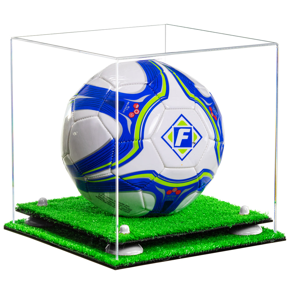 Soccer Ball Display Cases Clear, Mirror, Bases & Risers Better