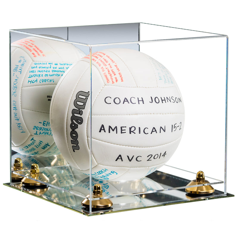 Acrylic Volleyball Display Case - Mirror No Wall Mounts (A027/B02)