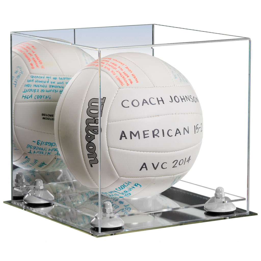 Volleyball Riser Acrylic Volleyball Display Case - Mirror No Wall Mounts (A027/B02 ...