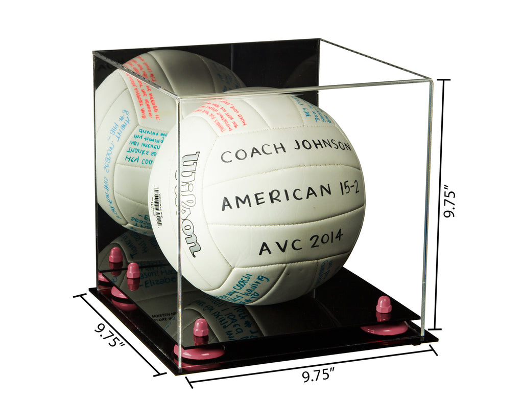 Volleyball Riser Acrylic Volleyball Display Case - Mirror No Wall Mounts (A027/B02)