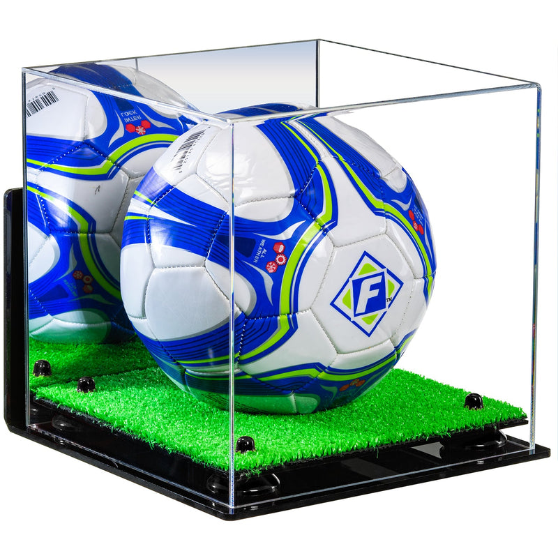 Acrylic Soccer Ball Display Case - Mirror Wall Mounts (B02/A027)