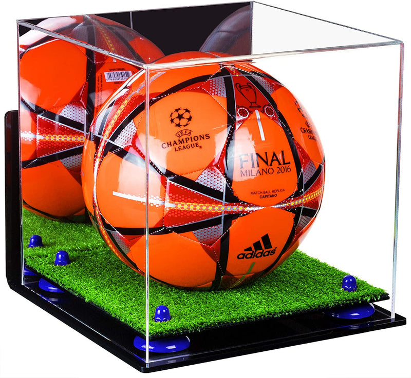 Acrylic Soccer Ball Display Case - Mirror Wall Mounts (B02/A027)