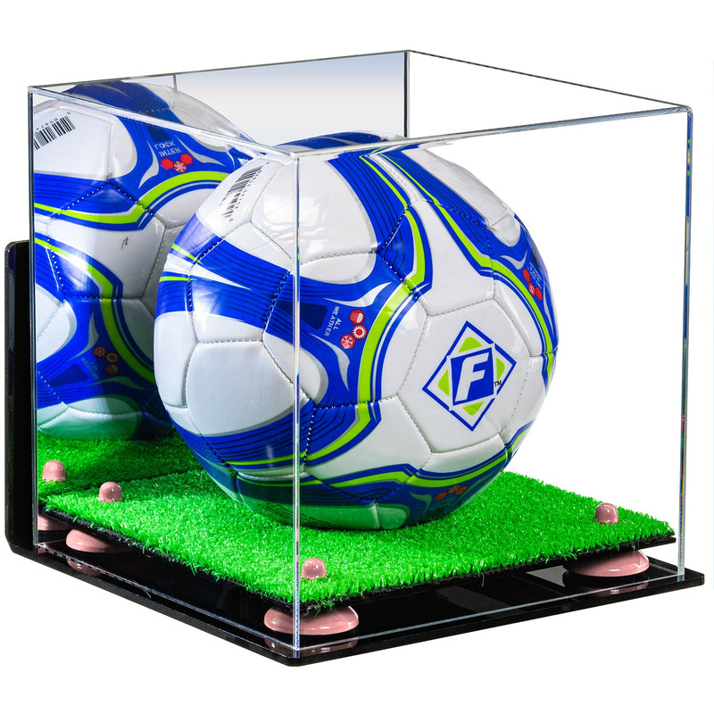 Acrylic Soccer Ball Display Case - Mirror Wall Mounts (B02/A027)