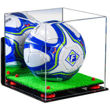 Acrylic Soccer Ball Display Case - Mirror Wall Mounts (B02/A027)